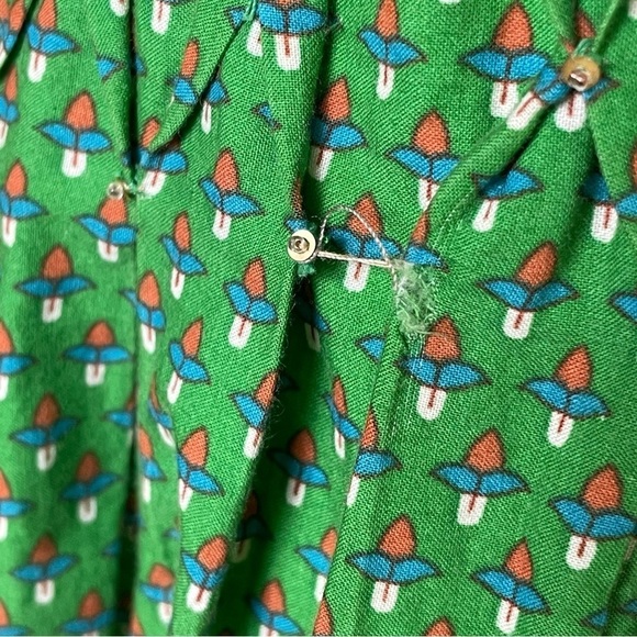 Vintage Bohemian Printed Floral Fit and Flare Strapless Cotton Dress Sequins - Picture 14 of 16